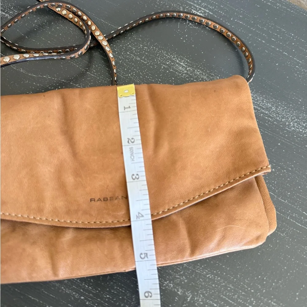 Women's Tan Color Leather Crossbody Bag - Picture 7 of 10